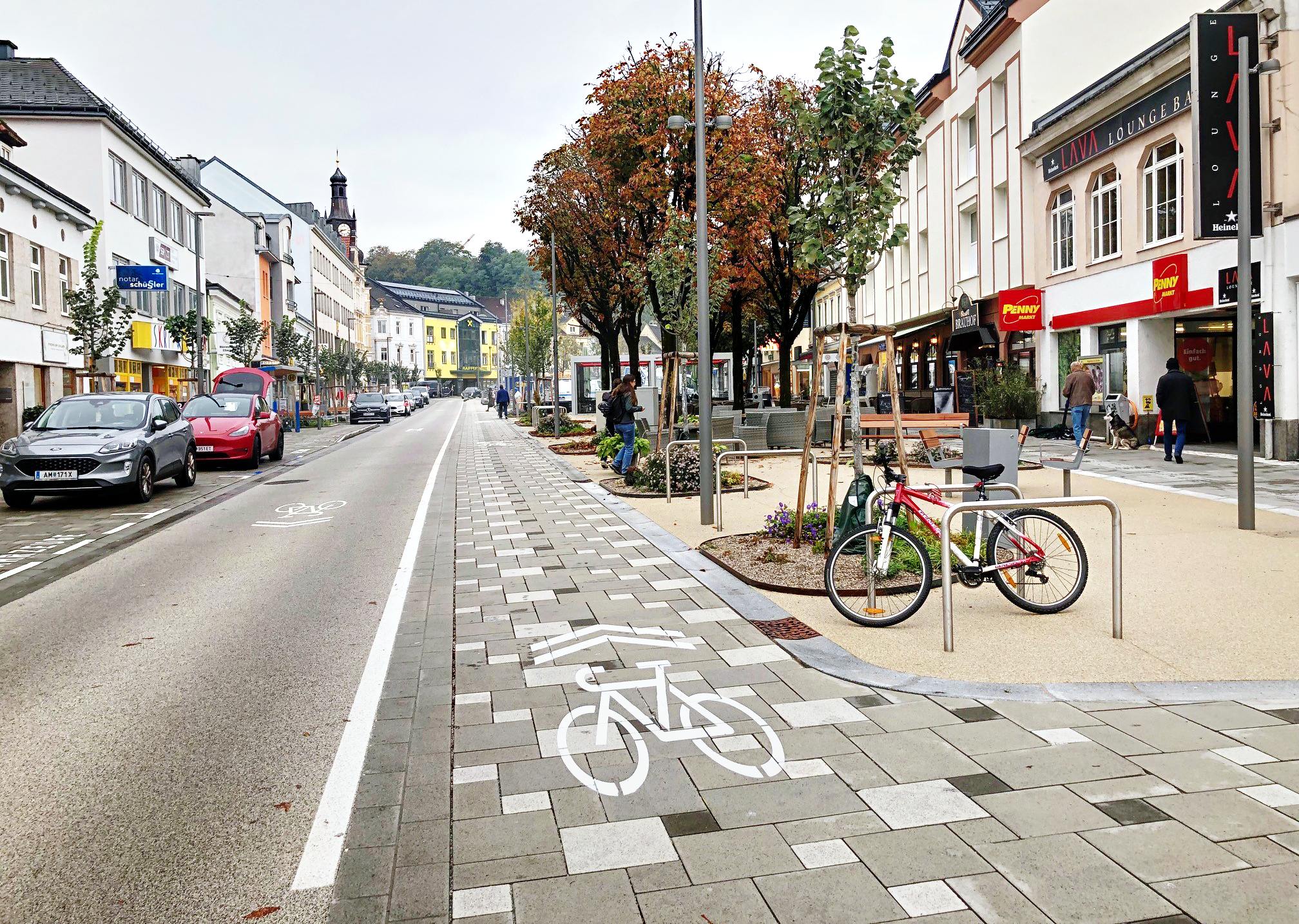 Neue Begegnungszone am Hauptplatz in Amstetten